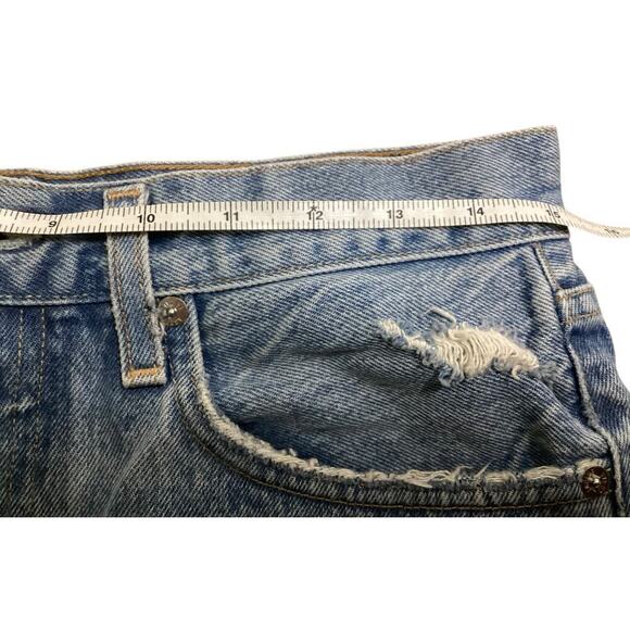 Agolde 90's Mid Rise Loose Fit light wash distress Jeans Size 27 - Picture 3 of 5